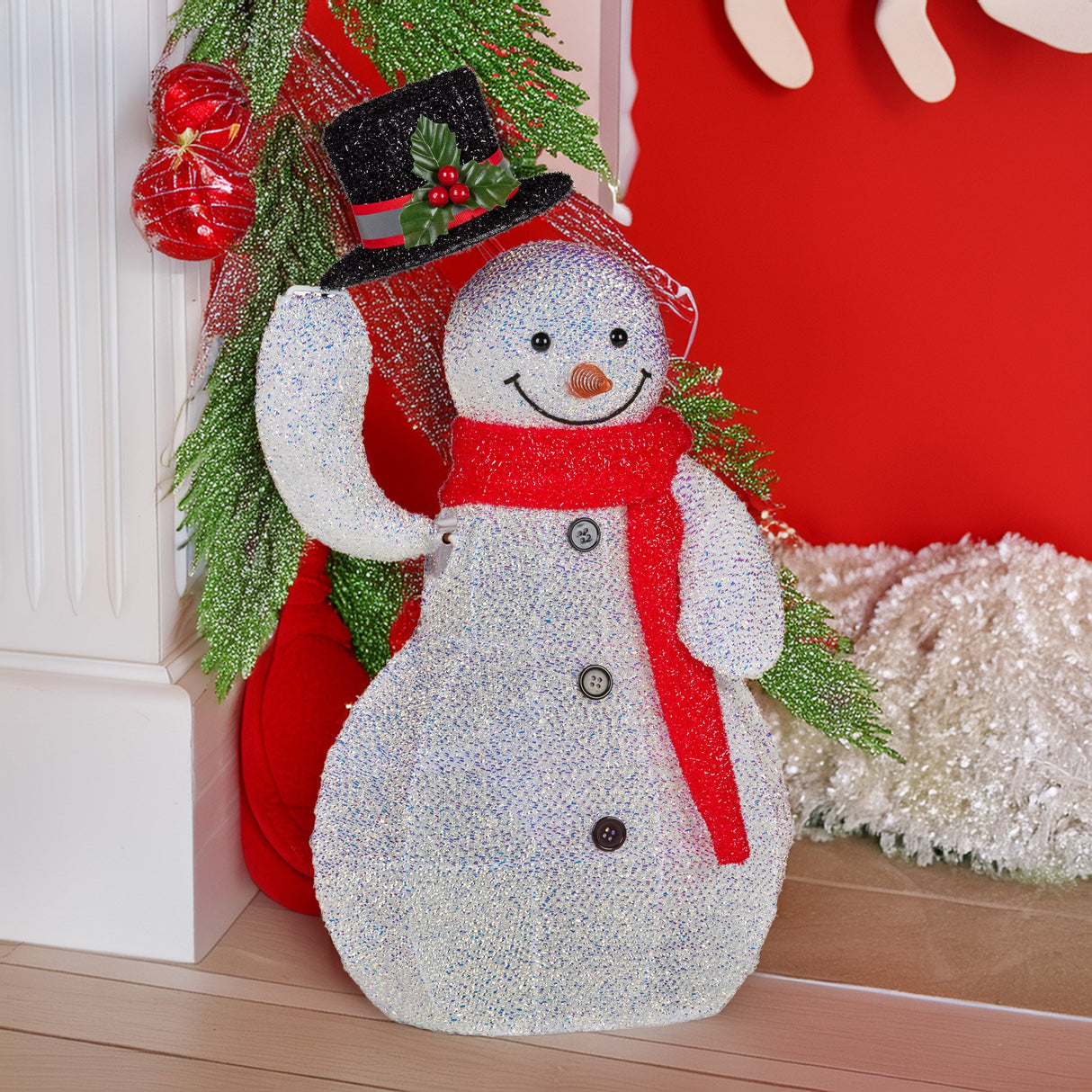 Christabelle 51cm Animated Snowman Christmas Display Multi-Colour LED Lights Xmas Decoration