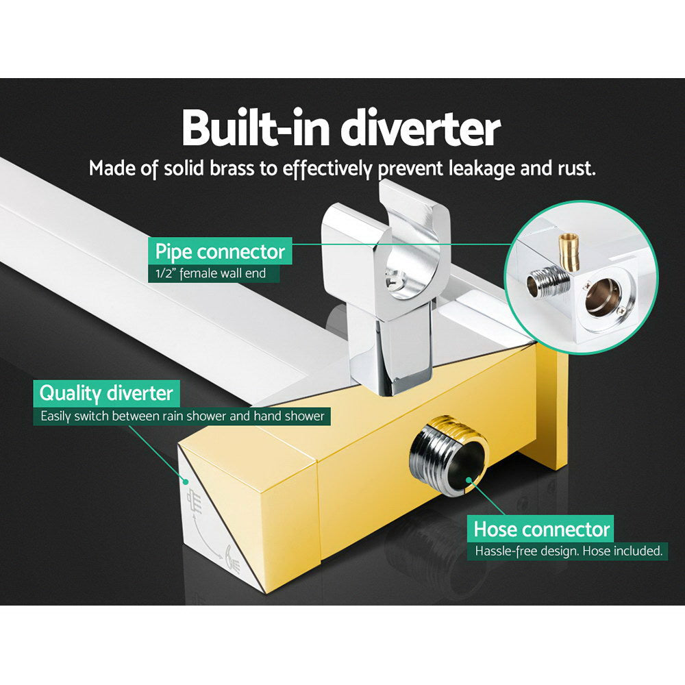 Cefito 8'' Rain Shower Head Set Handheld Square High Pressure wins Tap?Chrome