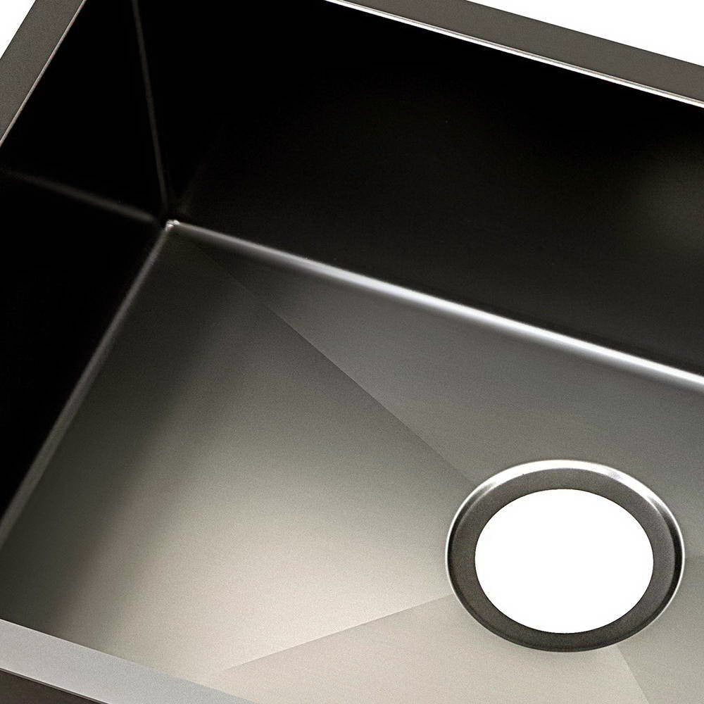 Cefito Kitchen Sink 60X45CM Stainless Steel Basin Single Bowl Black