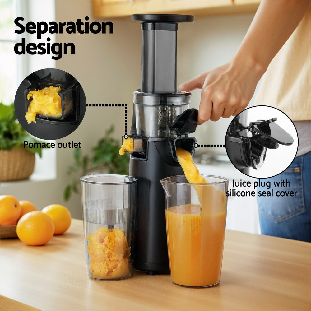 Devanti 130W Cold Press Masticating Juicer - Black