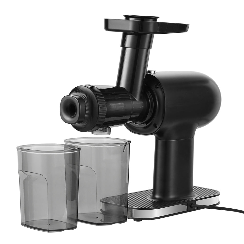 Devanti 160W Black Cold Press Masticating Juicer for Fresh Fruit Juice Extraction