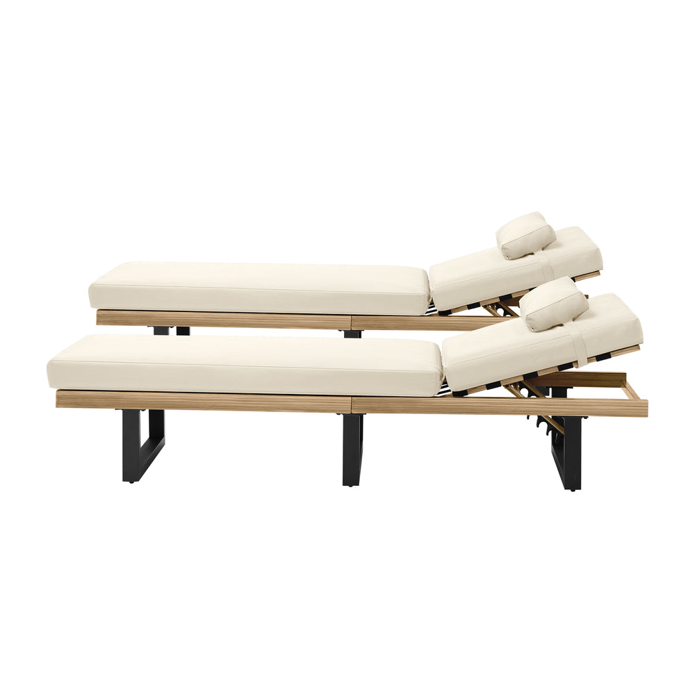 Livsip 2X Sun Lounge Outdoor Lounger Beige