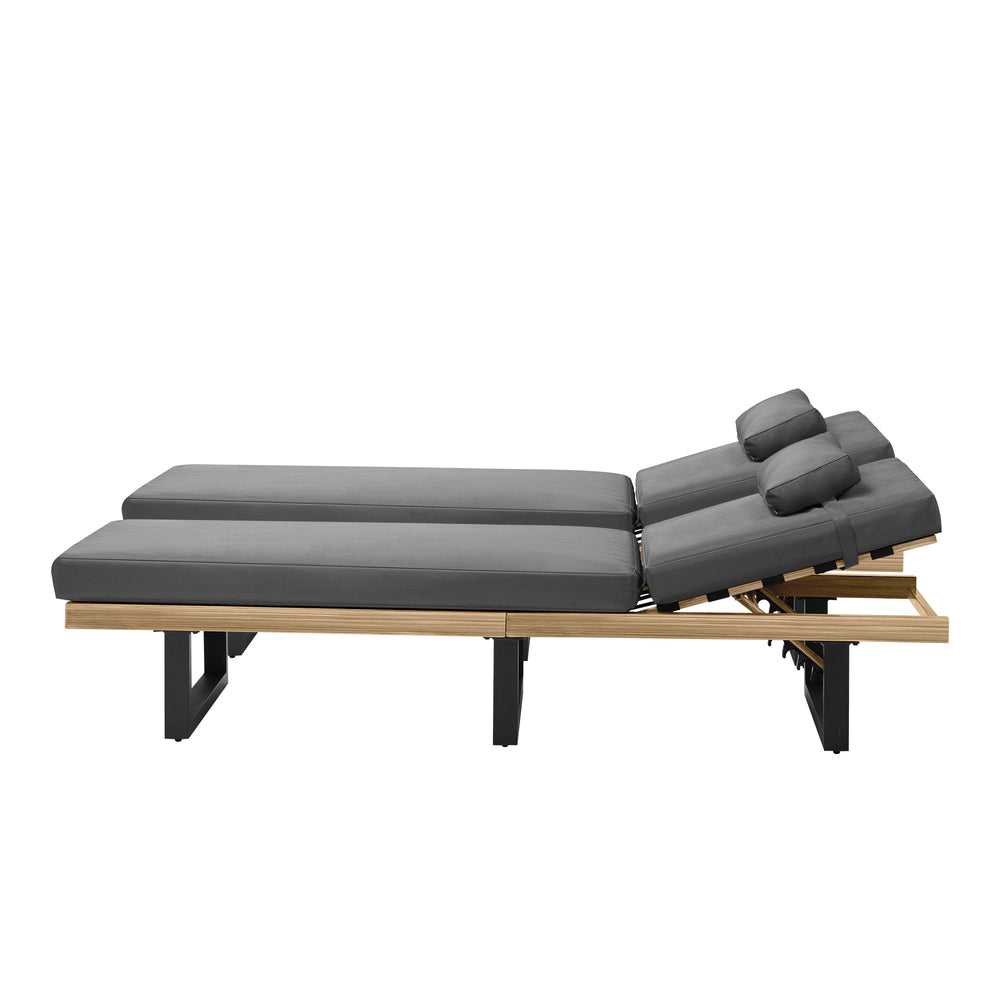 Livsip 2X Sun Lounge Outdoor Lounger Grey