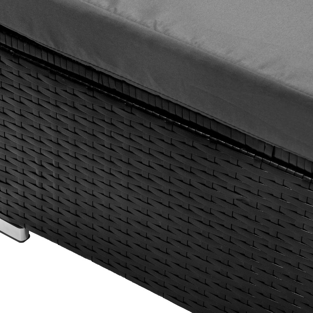 Livsip 2x Sun Lounge Wicker Lounger with Adjustable Backrest