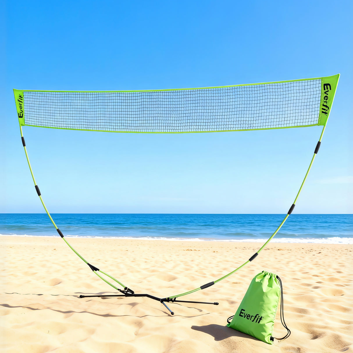 Everfit 3M Badminton Tennis Net Portable Volleyball Kit Yellow