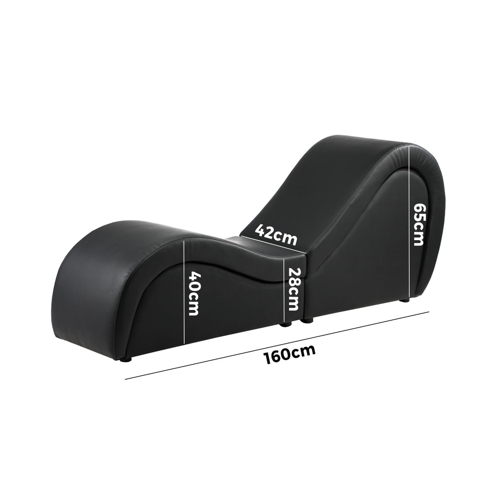 Oikiture Tantra Sofa Love Seat Chaise Lounge Couples Yoga Bed Black