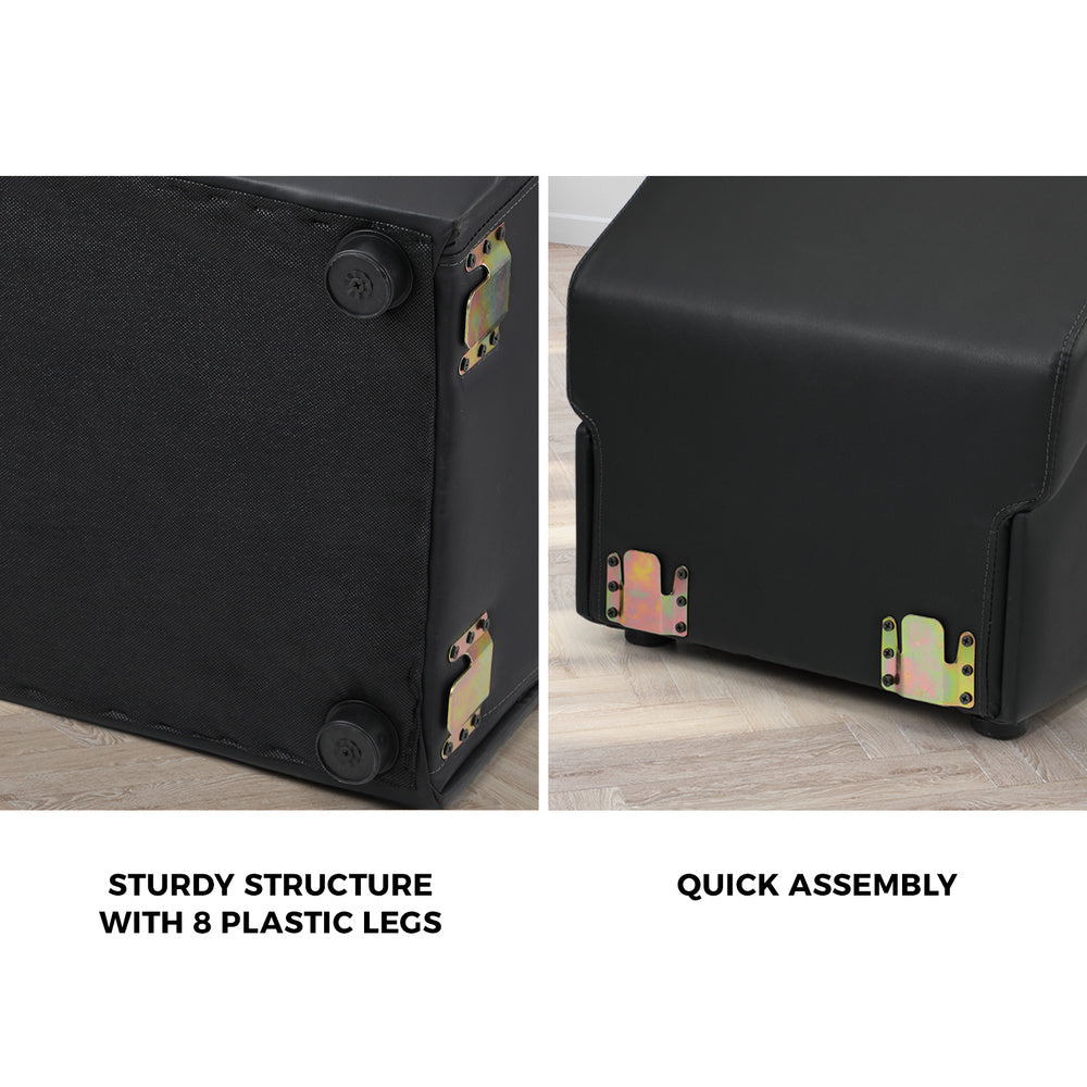 Oikiture Tantra Sofa Love Seat Chaise Lounge Couples Yoga Bed Black