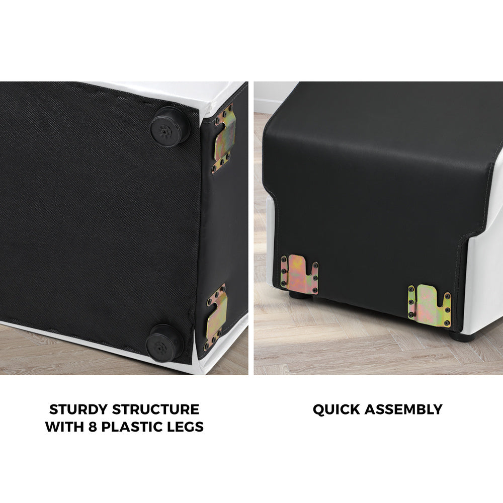 Oikiture Tantra Sofa Love Seat Chaise Lounge Couples Yoga Bed BK&WH