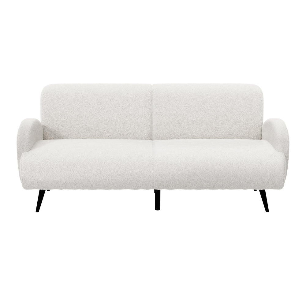 Oikiture Sherpa Sofa Luxury 3 Seater Fleece White
