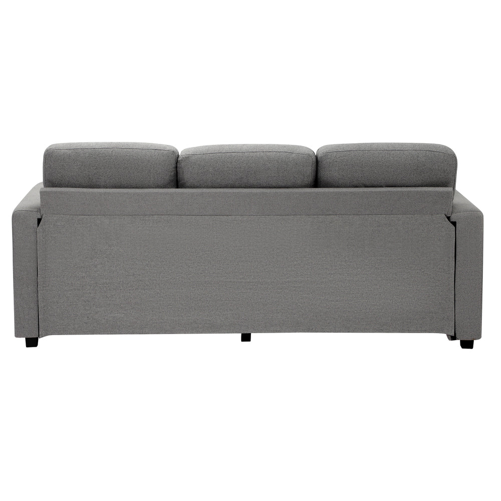 Oikiture Sofa 3 Seater Chaise Modular Couch Drawers Ottoman Fabric
