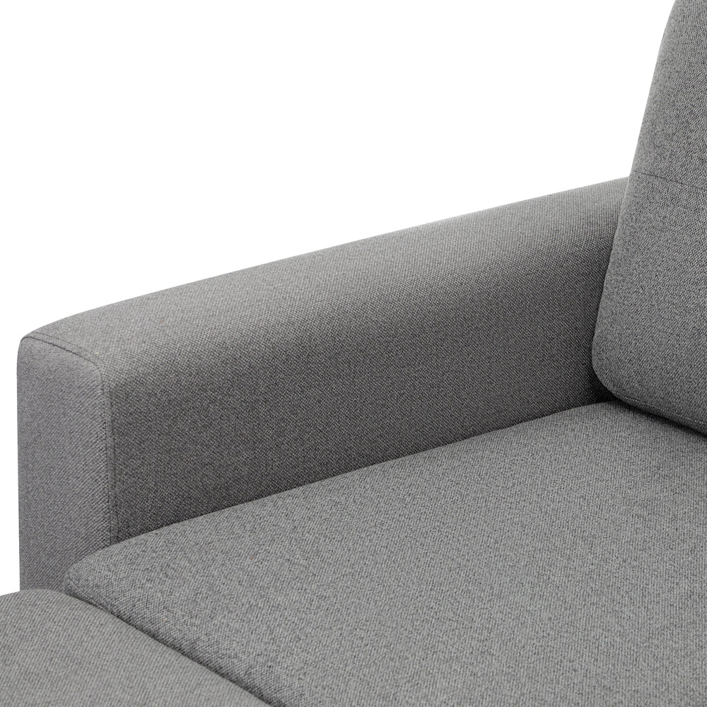 Oikiture Sofa 3 Seater Chaise Modular Couch Drawers Ottoman Fabric