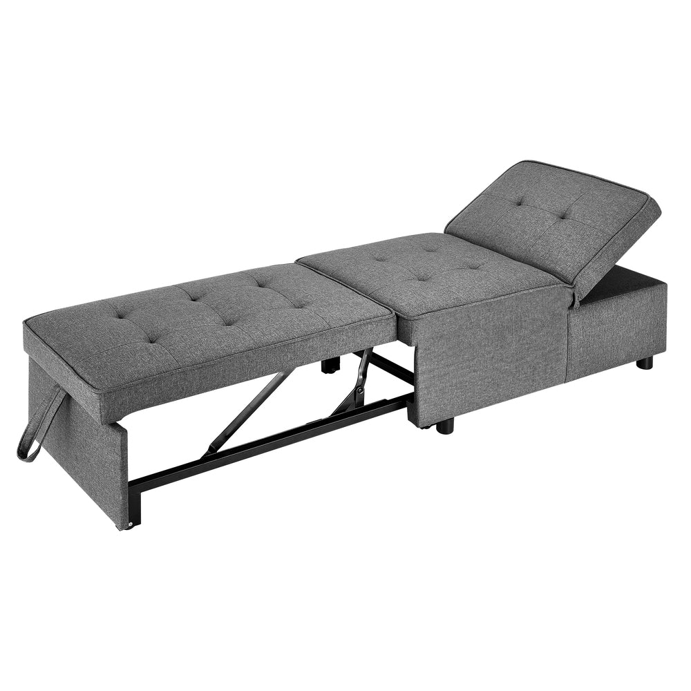 Oikiture 4 in 1 Convertible Sofa Bed Ottoman Couch Lounge Linen