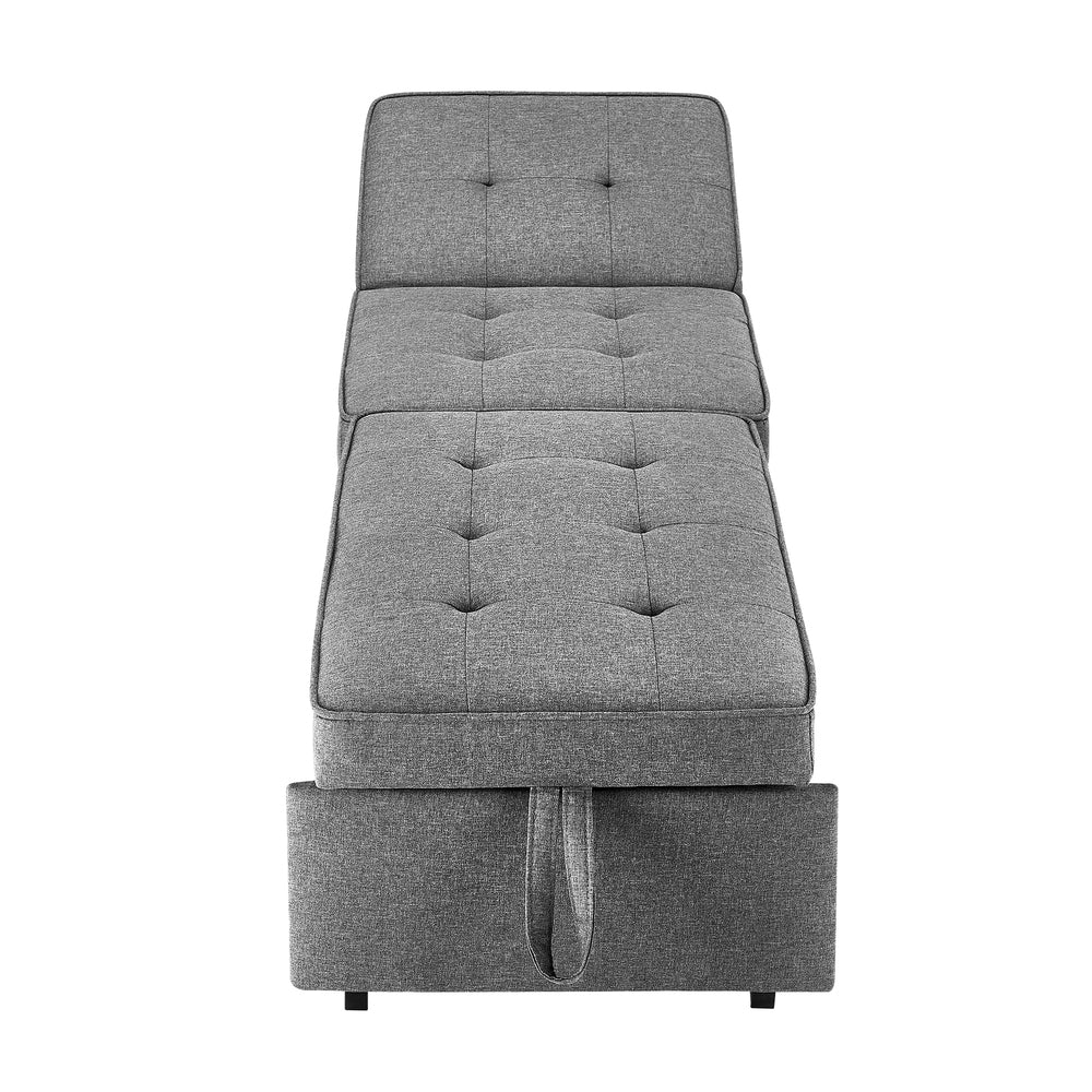 Oikiture 4 in 1 Convertible Sofa Bed Ottoman Couch Lounge Linen