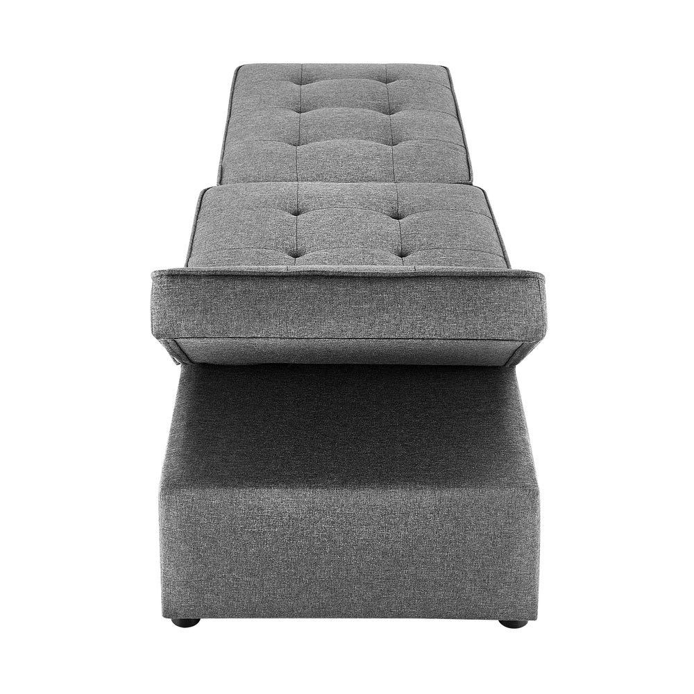 Oikiture 4 in 1 Convertible Sofa Bed Ottoman Couch Lounge Linen