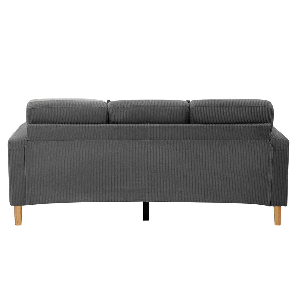 Oikiture 3 Seater Sofa with Ottoman Velvet Grey