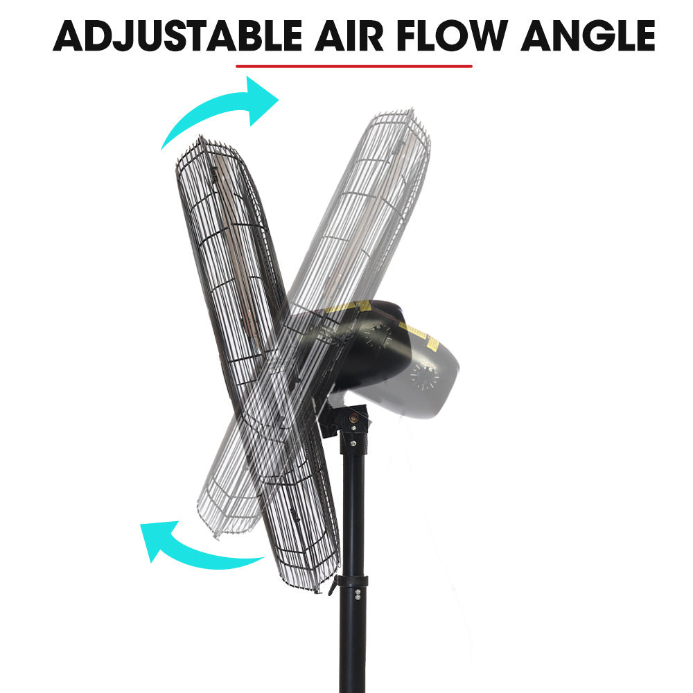 BAUMR-AG 30' 762mm 300W Industrial Pedestal Fan, Large, Commercial, Heavy-duty, 3 Speed, EESS Certified
