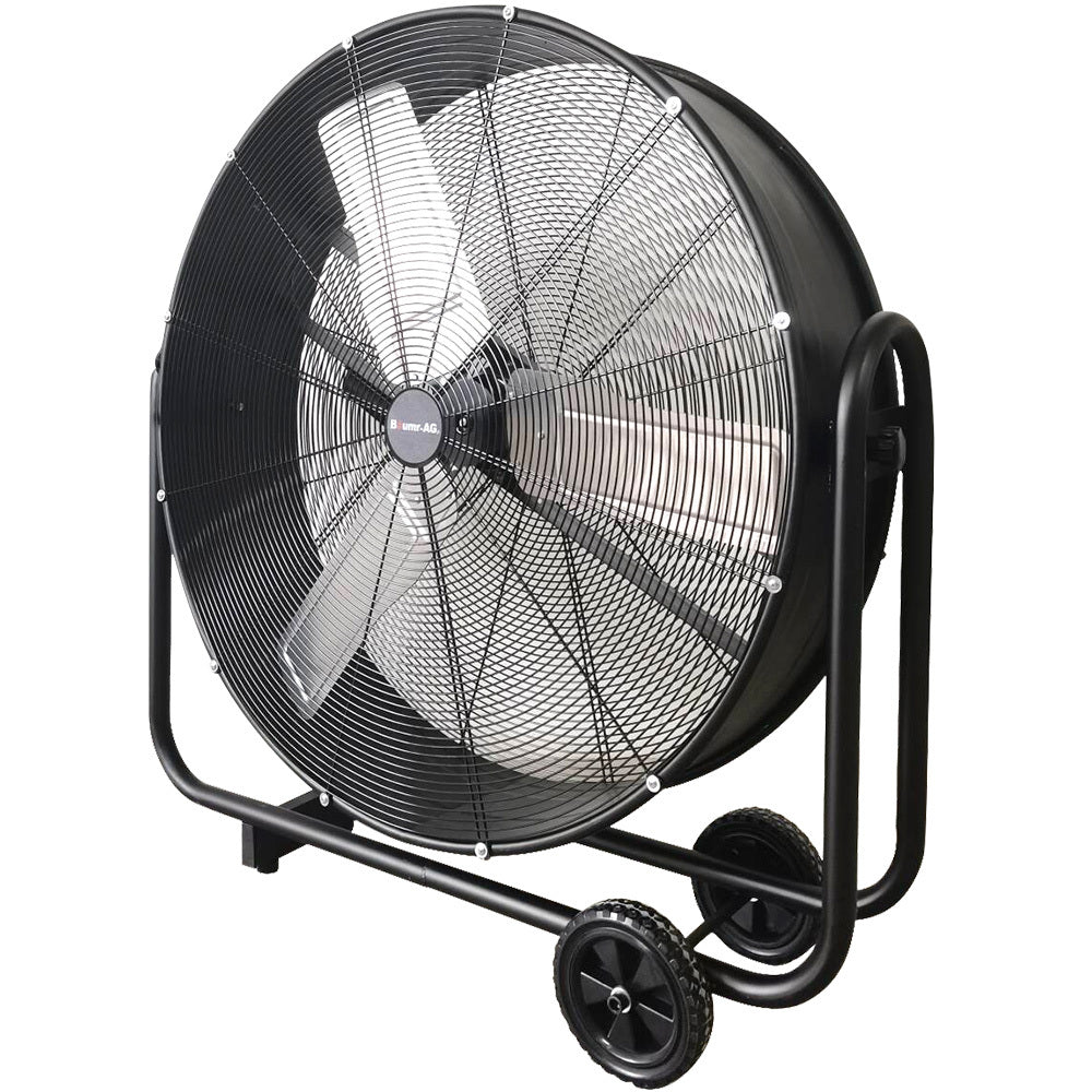 BAUMR-AG 36' 914mm Industrial Mobile Floor Drum Fan, 290W Brushless Motor, Tilting, Large, Commercial, Heavy-duty Frame, EESS Certified
