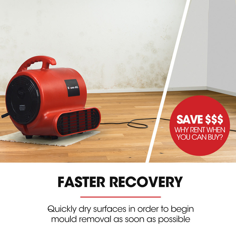 BAUMR-AG Carpet Floor Dryer Air Mover Blower Fan, 3-Speed, 700CFM, Commercial/Home