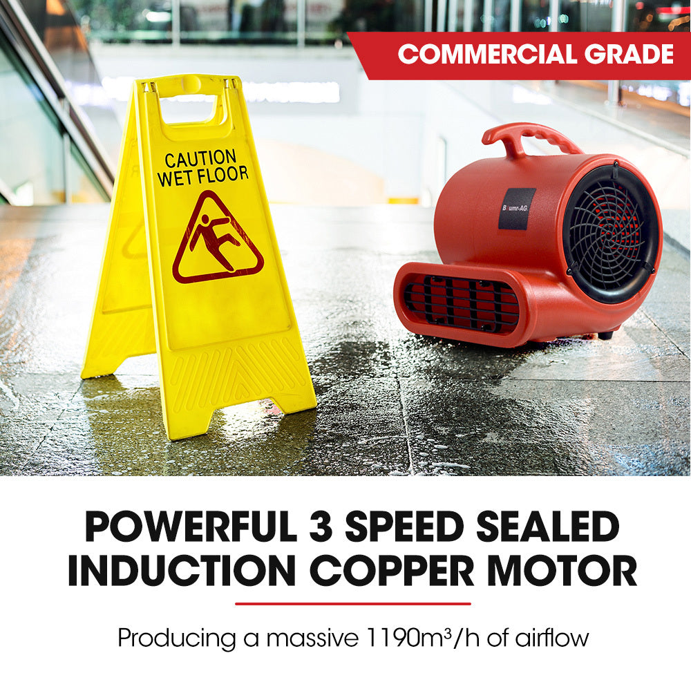 BAUMR-AG Carpet Floor Dryer Air Mover Blower Fan, 3-Speed, 700CFM, Commercial/Home