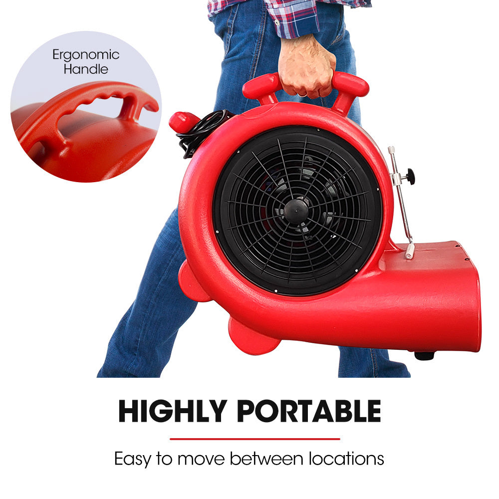 BAUMR-AG Carpet Floor Dryer Air Mover Blower Fan, 3-Speed, 1300CFM, Commercial/Home