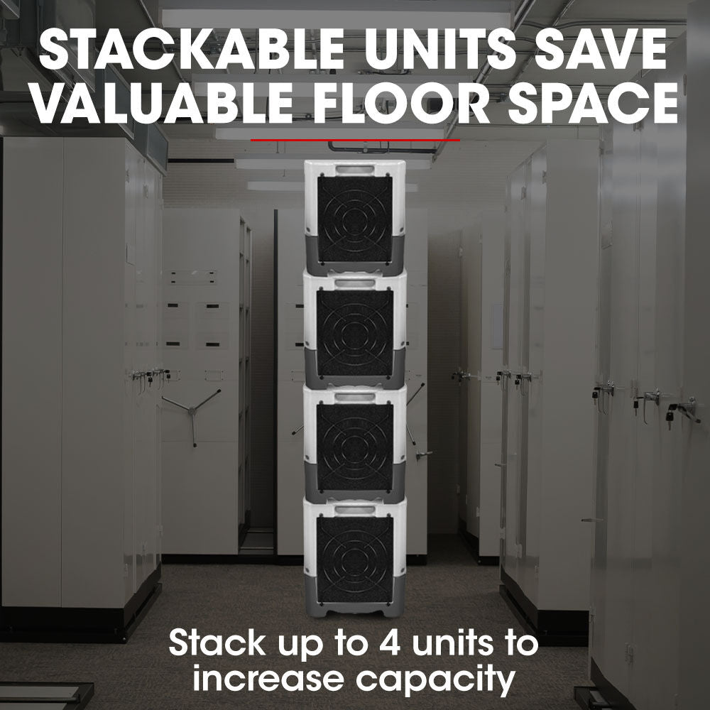 BAUMR-AG 50L/day Commercial Industrial LGR Air Dehumidifier for Mould, Portable, Stackable, LCD Display, Wheels