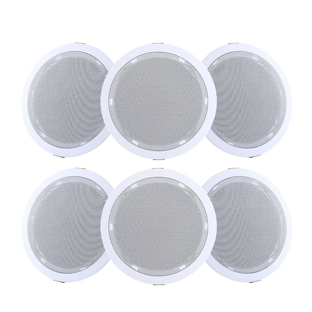 Giantz 6-Inch In-Ceiling Speakers - Home Audio Stereo System (Set of 6)