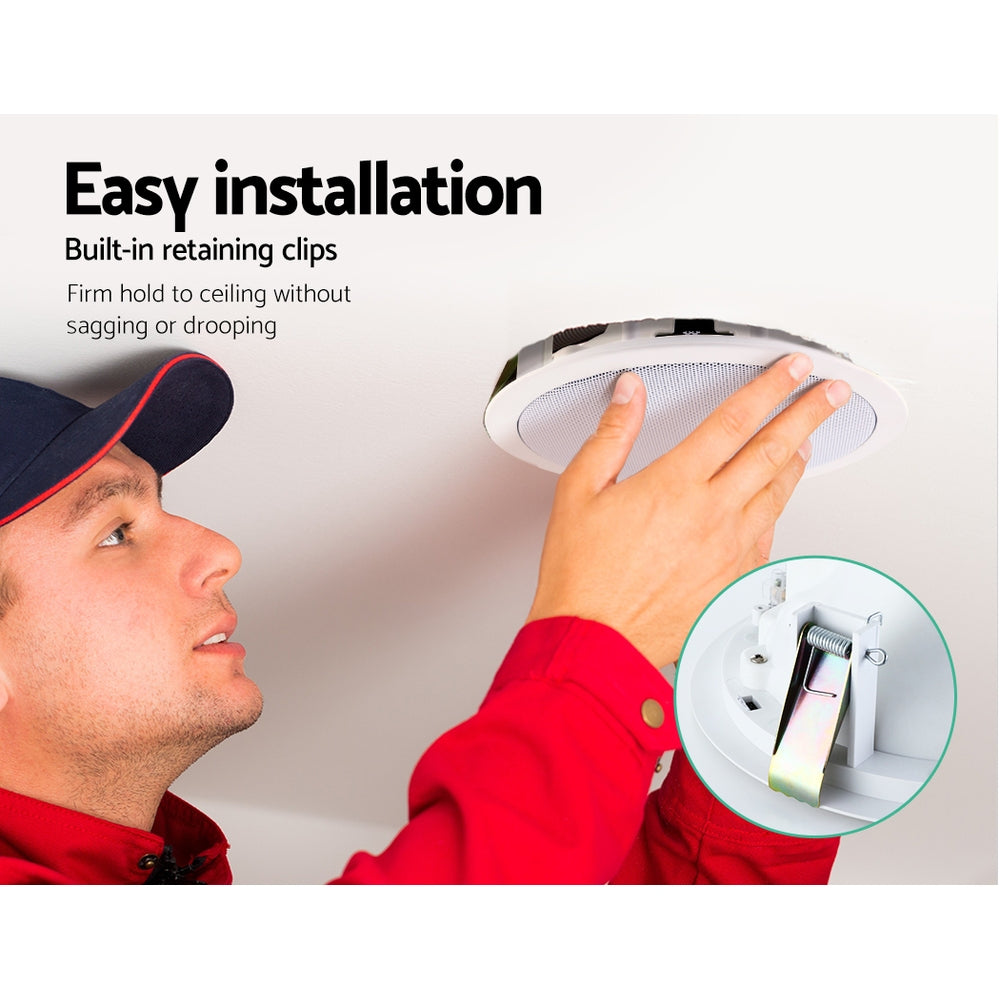 Giantz 6-Inch In-Ceiling Speakers - Home Audio Stereo System (Set of 6)