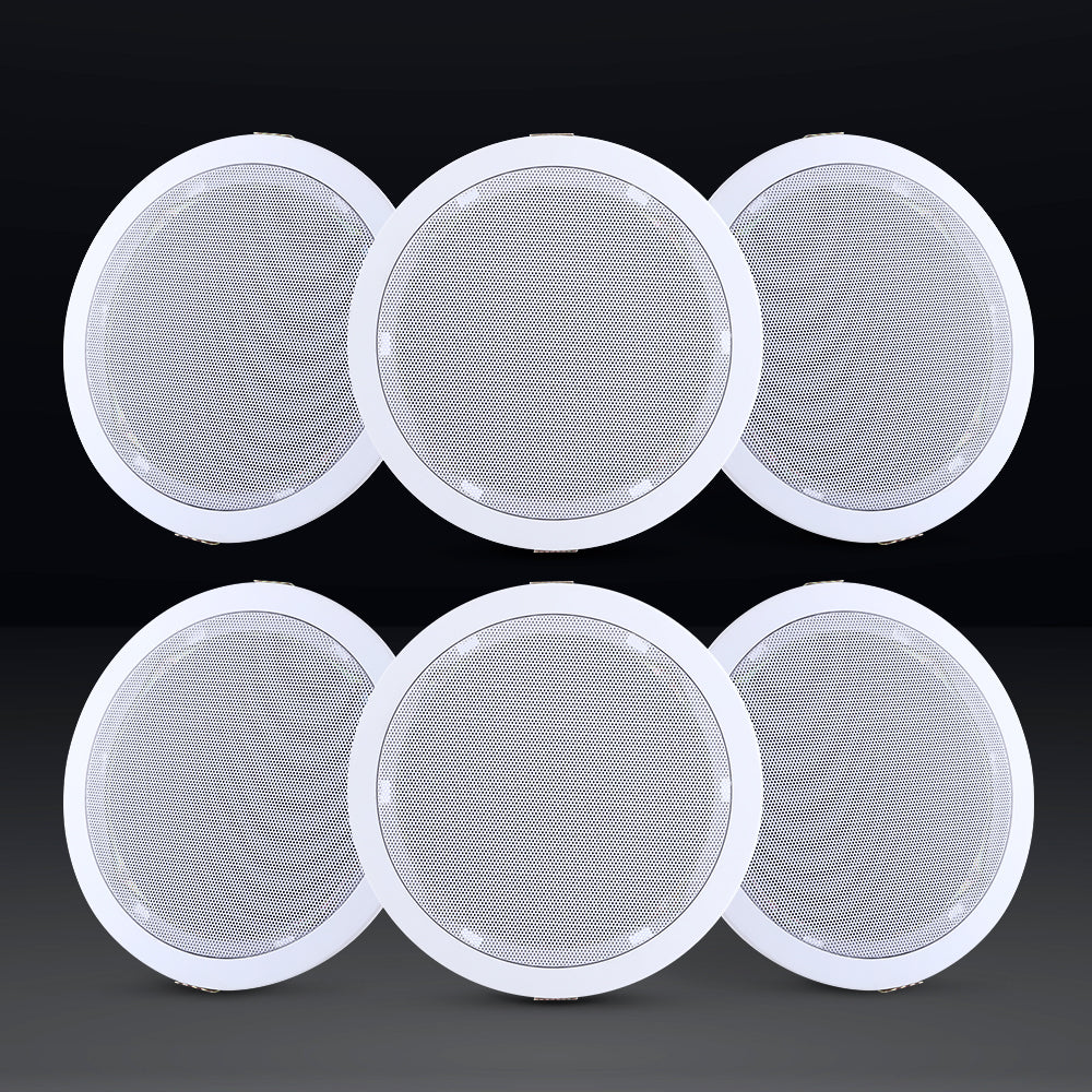 Giantz 6-Inch In-Ceiling Speakers - Home Audio Stereo System (Set of 6)