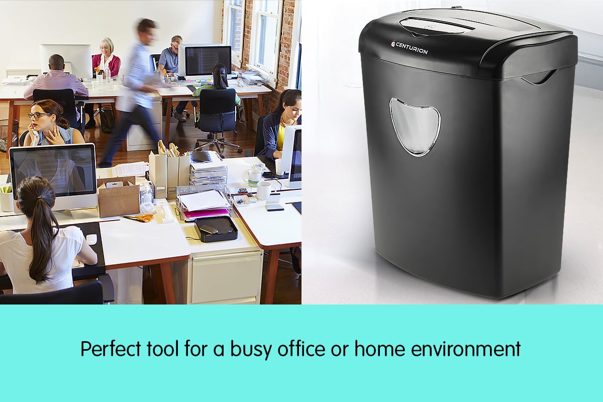 Centurion 21L Cross-Cut Office Shredder 10-Sheet Paper, CD & Credit Card Security