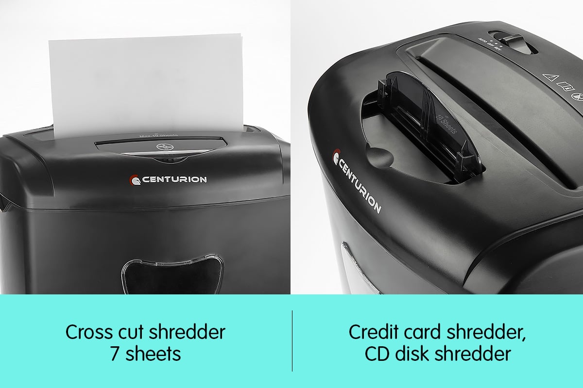 Centurion 21L Cross-Cut Office Shredder 10-Sheet Paper, CD & Credit Card Security
