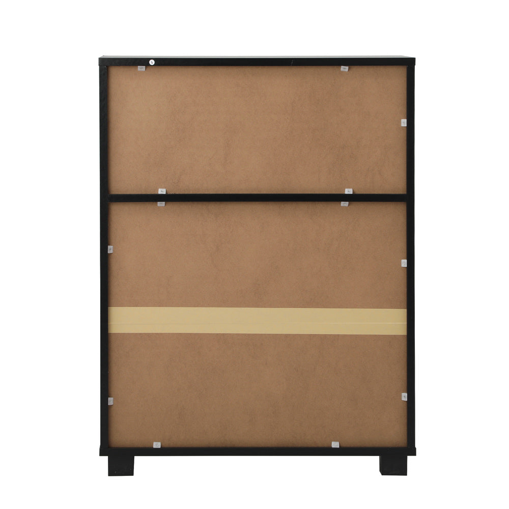 Oikiture Shoes Storage Cabinet 2 Doors Black Set of 2