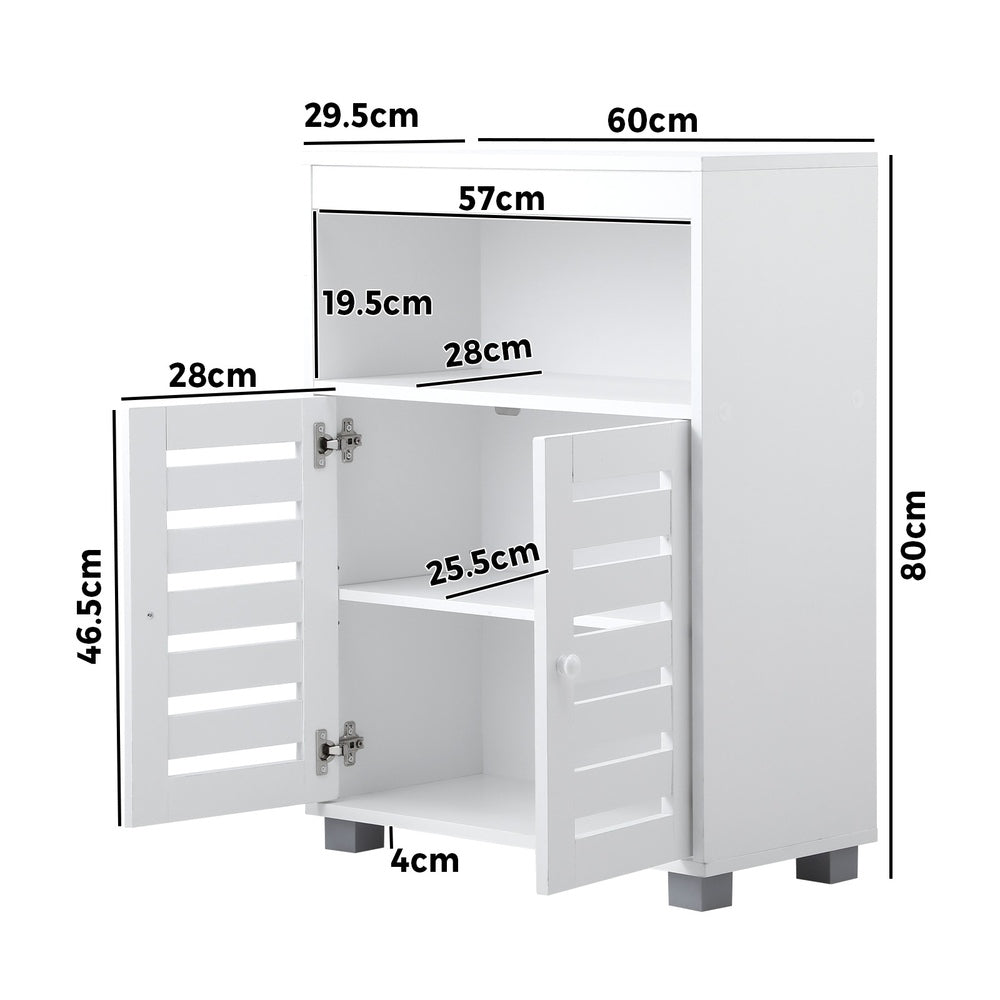 Oikiture Shoes Storage Cabinet 2 Doors White Set of 2