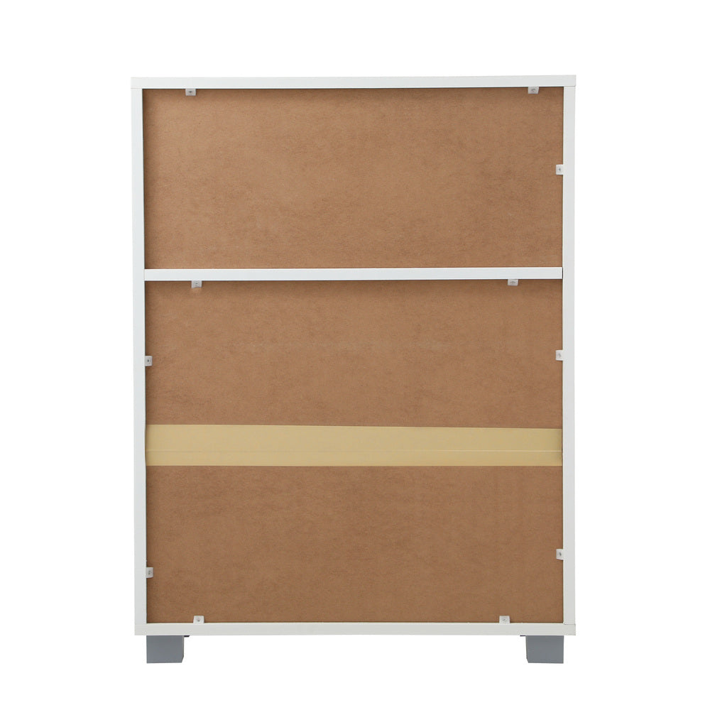 Oikiture Shoes Storage Cabinet 2 Doors White Set of 2