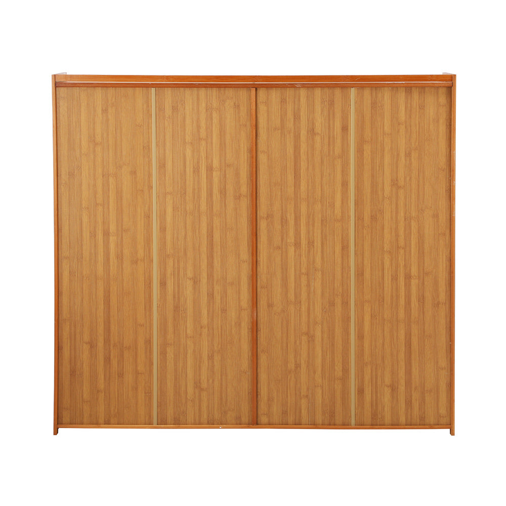 Oikiture Shoe Storage Cabinet 4 Doors 7 Shelves Brown