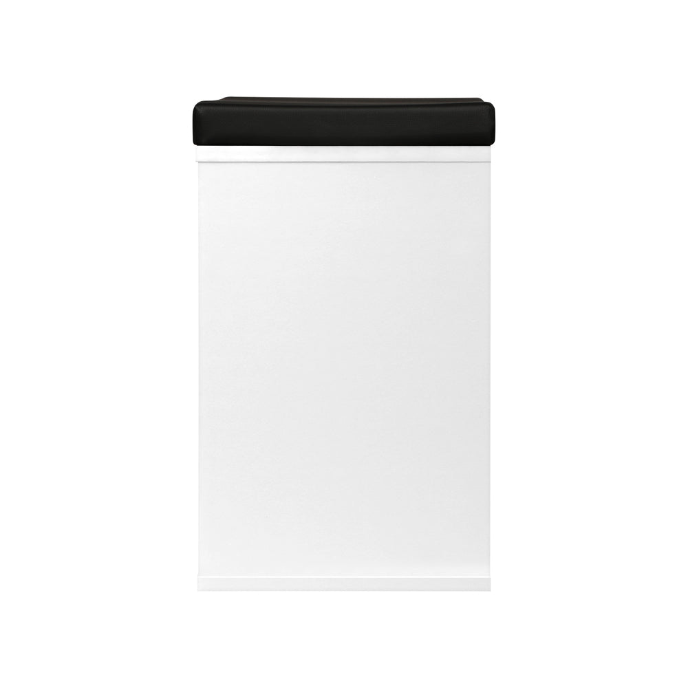 Oikiture Shoe Bench 105cm with Leather Seat Black&White