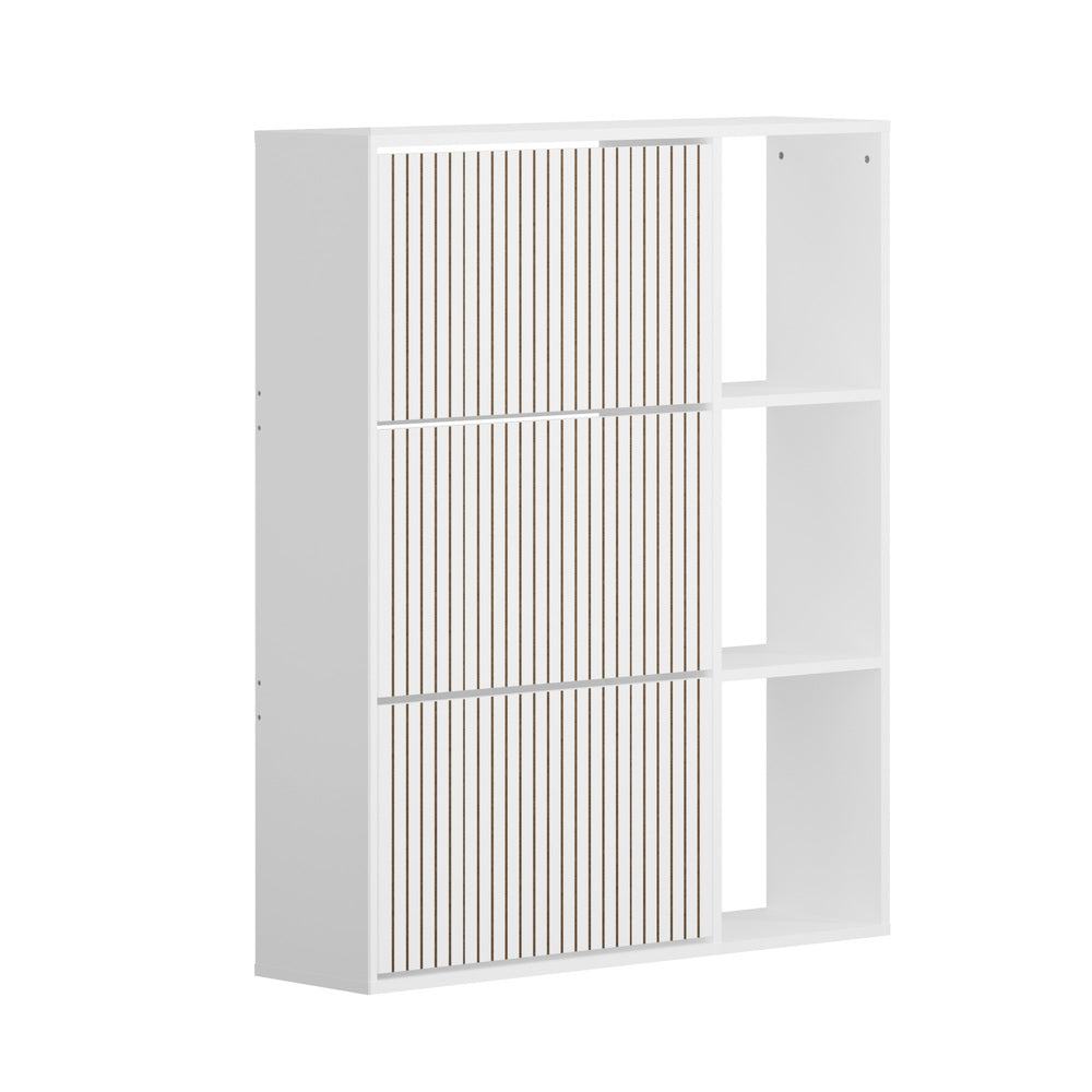 Oikiture Shoe Rack Storage Cabinet with Display Shelves White