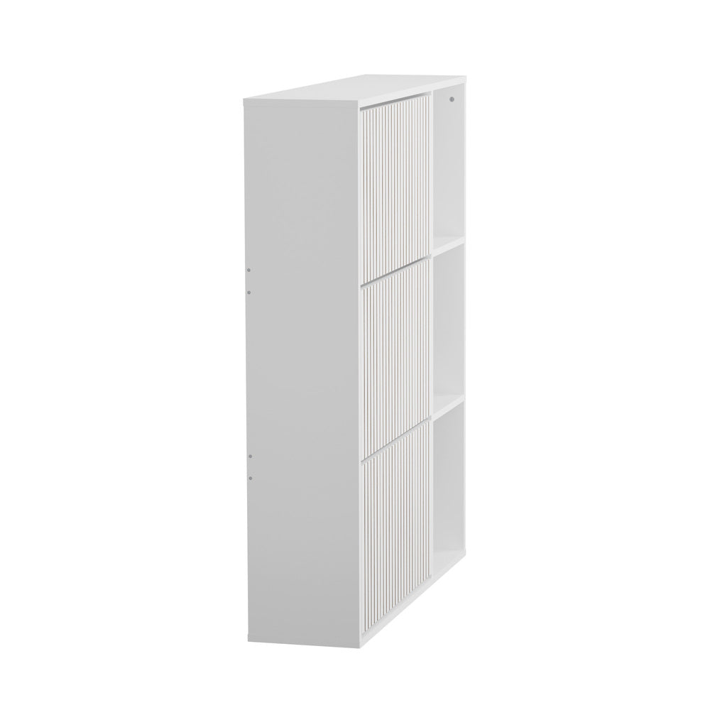 Oikiture Shoe Rack Storage Cabinet with Display Shelves White