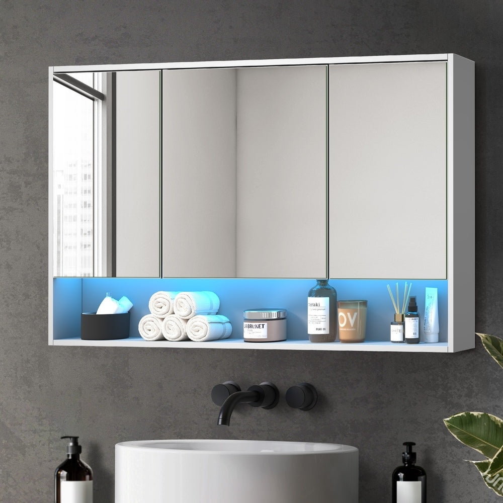 Welba Bathroom Mirror Cabinet LED Wall Storage 1200x750mm