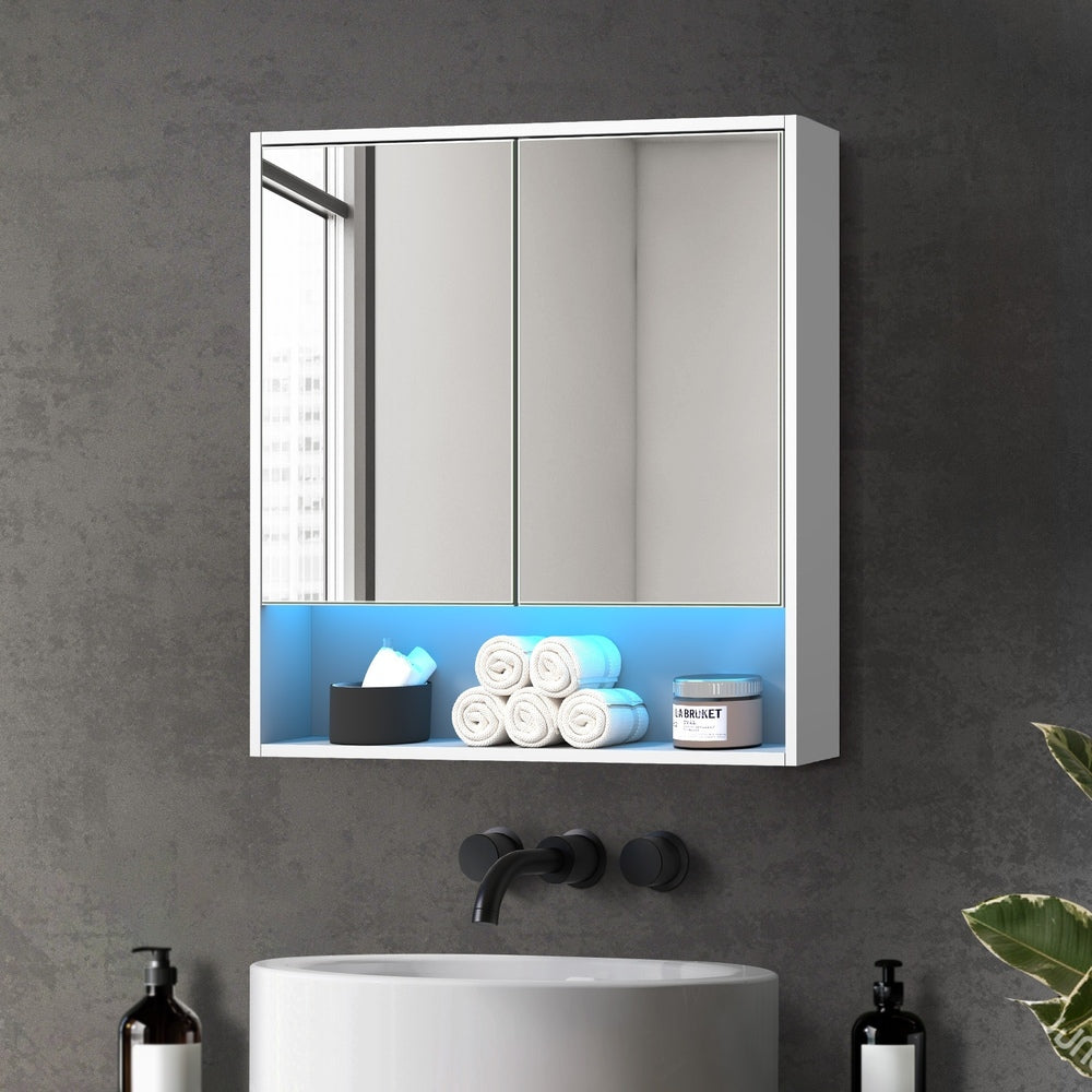 Welba Bathroom Mirror Cabinet LED Wall Storage 750x750mm
