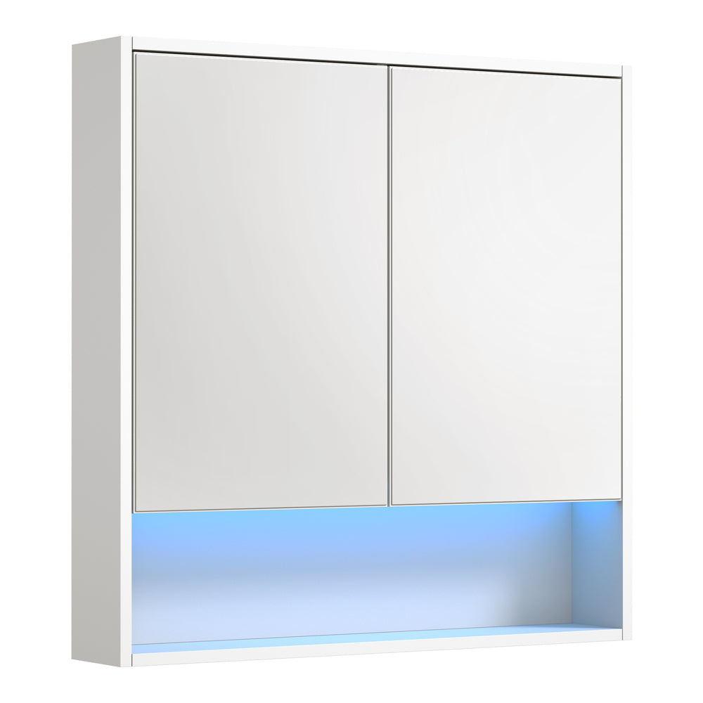 Welba Bathroom Mirror Cabinet LED Wall Storage 750x750mm
