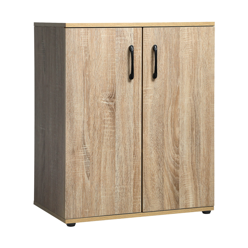 Oikiture Storage Cabinet 3 Shelves Freestanding Wooden