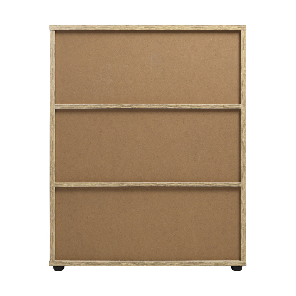 Oikiture Storage Cabinet 3 Shelves Freestanding Wooden