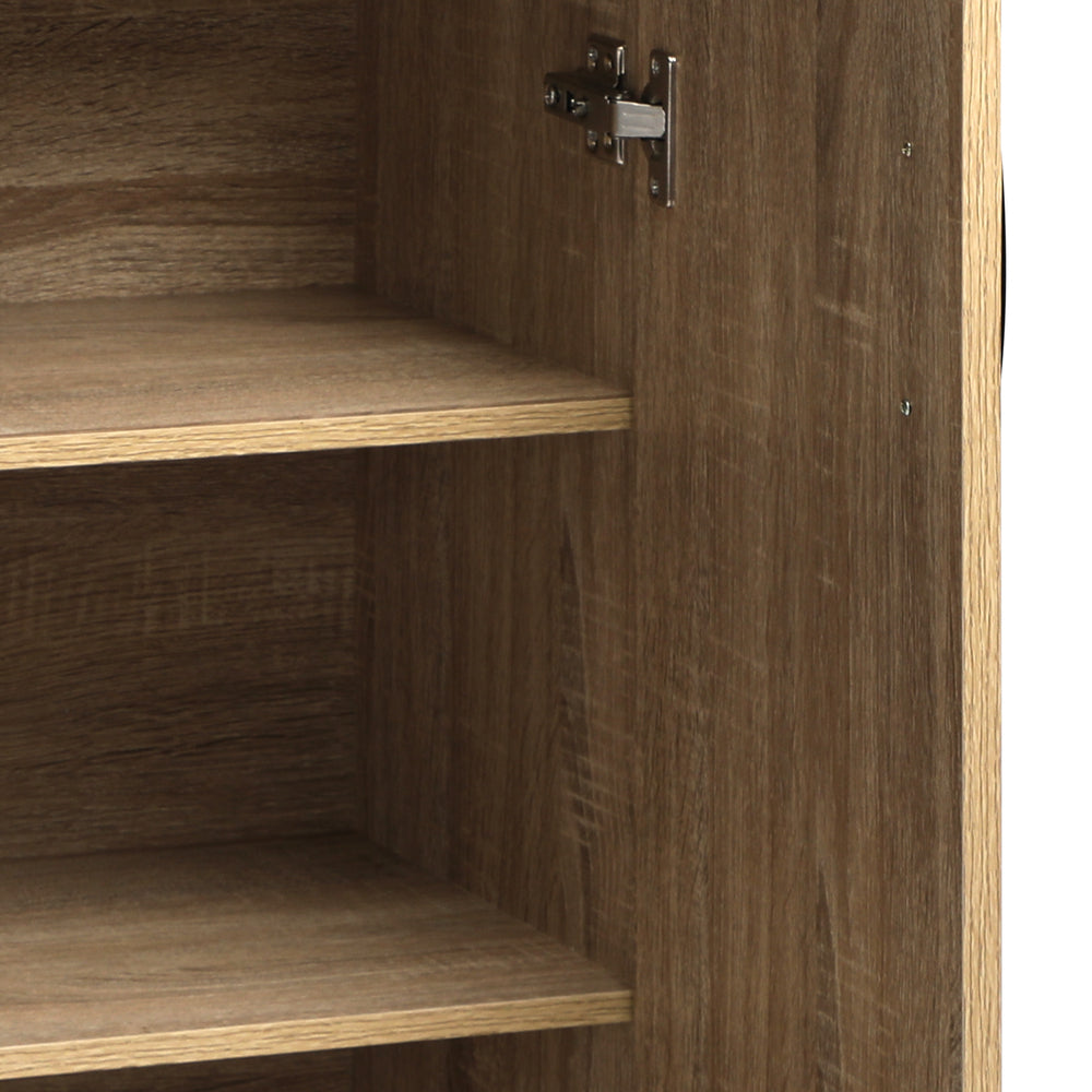 Oikiture Storage Cabinet 3 Shelves Freestanding Wooden