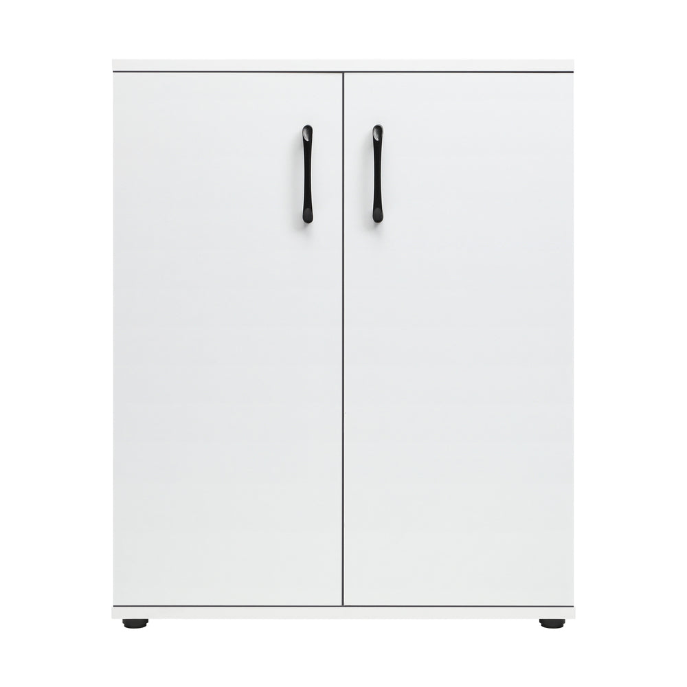 Oikiture Storage Cabinet 3 Shelves Freestanding White