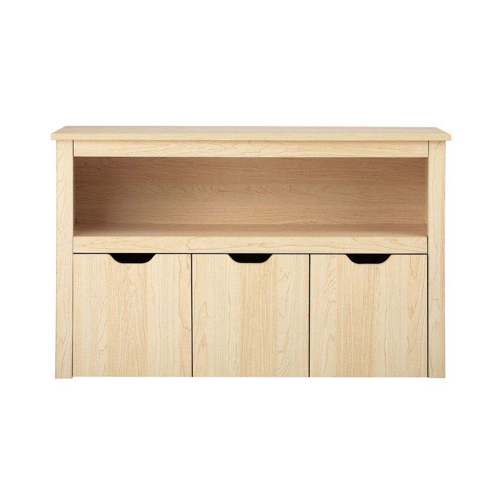 Oikiture Kids Toy Storage Cabinet With Storage Box Natural