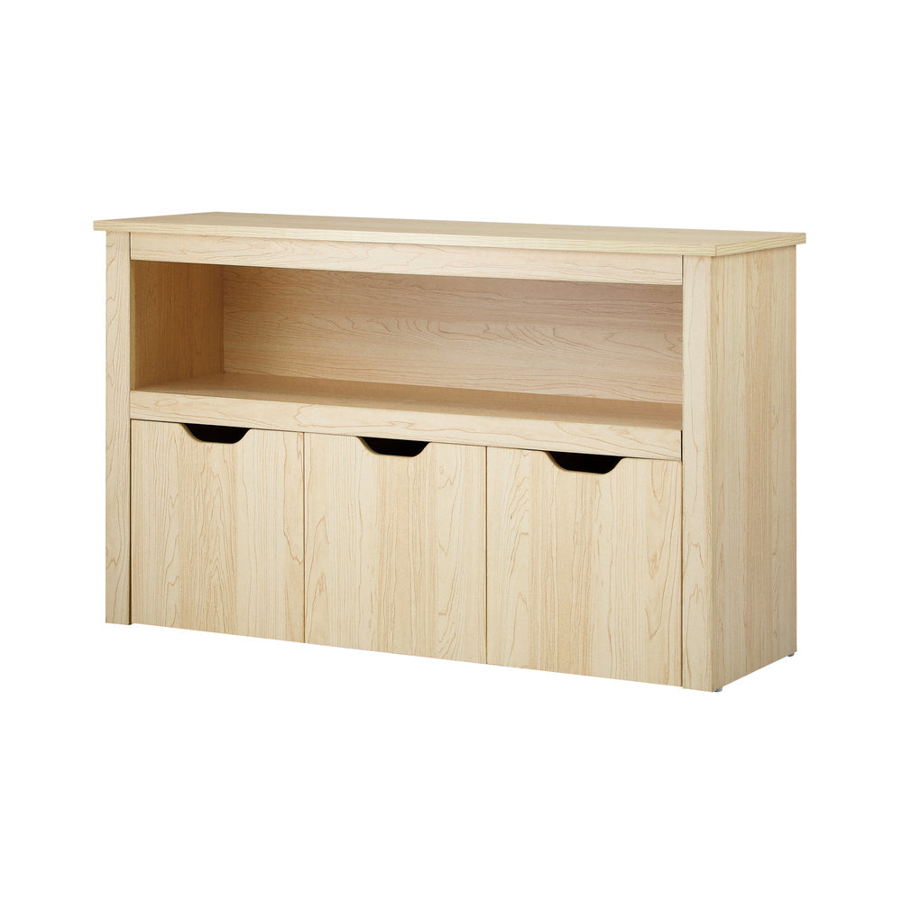 Oikiture Kids Toy Storage Cabinet With Storage Box Natural