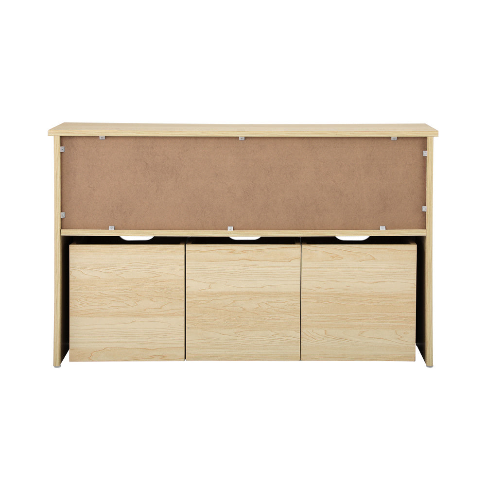 Oikiture Kids Toy Storage Cabinet With Storage Box Natural