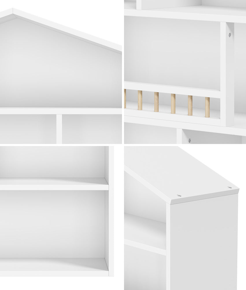 Oikiture Kids Bookshelf Bookcase Organiser Display Shelf