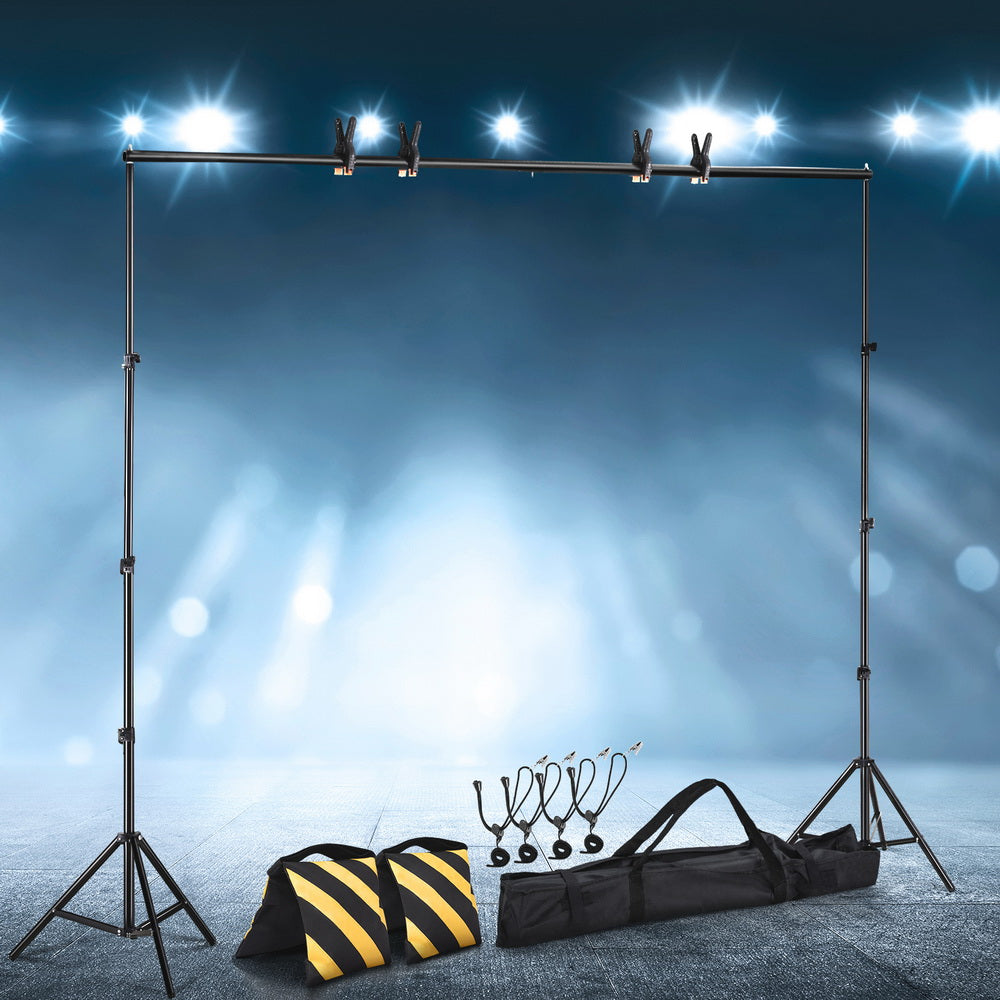 Adjustable 2.5X3M Photography Backdrop Support Stand Kit with Carry Bag and Accessories