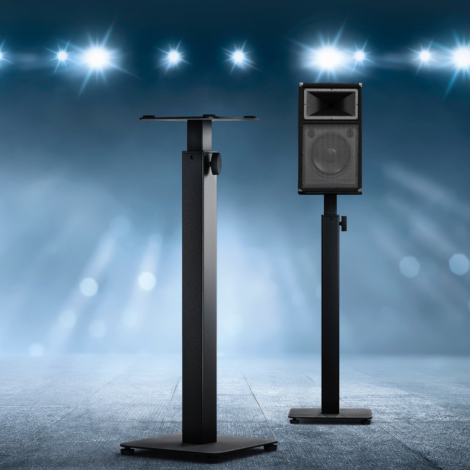 Adjustable Alpha Steel Speaker Stands (Set of 2) - 70-117cm Height